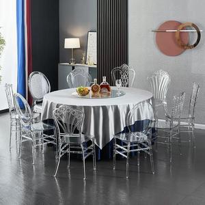 Chaise en cristal détachable avec dossier en acrylique transparent, chaise de mariage d'extérieur, chaise de salle à manger en résine pour hôtels, mariages et événements - Product Image 5