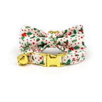 Collier pour chat personnalisable en coton, dessin animé de Noël, Mihua Boss