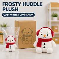 Peluche Bonhomme de Neige de Noël Personnalisée, Poupée d'Hiver Douce Rembourrée avec Cache-Oreilles Rouges et Écharpe, Décoration, Cadeau de Boutique, Faible MOQ, OEM, ODM