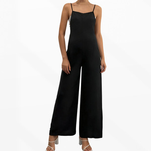 Salopette de Maternité Exclusive Personnalisable Noire à Jambes Larges, Taille Haute Élastique, Non Compressante, Tendance <span class=keywords><strong>Grossesse</strong></span> - Product Image 5