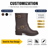 Bottes de pluie Chelsea pour femmes, hauteur cheville, imperméables en PVC, antidérapantes, pour le travail, service de personnalisation de marque