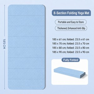 Tapis de yoga rose antidérapant, pliable, grande taille, épais, en TPE, pour le fitness, l'exercice et le camping - Product Image 1