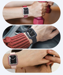 Funda de doble color para <span class=keywords><strong>Iwatch</strong></span> Band 41mm 45mm, funda protectora de silicona para reloj, bisel para Apple Watch Series 7 6 5 4 - Product Image 3