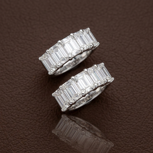 2.2CT Lab Grown Emerald Cut Diamond <b>Stud</b> Earrings | 14K Gold | hoop earring - Product Image 1