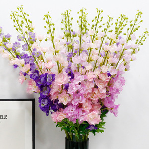 Vente en gros de fleurs artificielles en soie de haute qualité, faites à la main, grandes fleurs de delphiniums pour Thanksgiving, le Nouvel An, les mariages, la décoration de la maison - Product Image 3