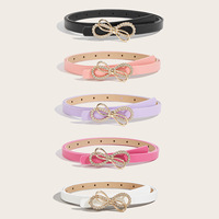 Nouvelle ceinture de mode pour femme, style rétro, en cuir verni, avec nœud coloré, boucle fine en alliage, pour jeans, robes et pantalons, élégante et décorative