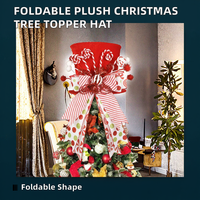 Adorno Plegable para la Punta del Árbol de Navidad DAMAI, Sombrero de Caramelo, Piernas de Bruja de Peluche, Decoración Navideña para Fiestas y Hogar