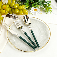 Ensemble de couverts en plastique argenté avec manche côtelé de couleur personnalisée, couverts en plastique réutilisables pour la décoration de table de mariage, banquet, fête