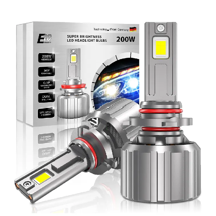 HIGH POWER E10 Hb3 9005 LED 12V 200W 48000LM 6500K 7545 Chip Canbus H1 H4 H7 H11 9006 9012 Car brightest led Headlight bulb