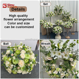 พวงหรีดดอกไฮเดรนเยีย กุหลาบผ้าไหม และดอกลิลลี่ สำหรับตกแต่งโลงศพในสุสาน เป็นมิตรกับสิ่งแวดล้อม เหมาะสำหรับตกแต่งหลุมศพ - Product Image 5