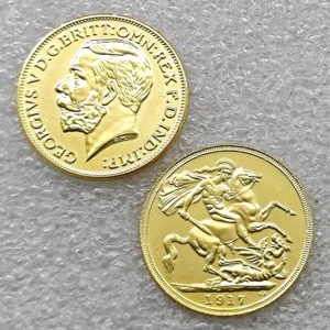 Moneta commemorativa in stile antico del Regno Unito 1913-1919, 1 Sovereign - George V (Münze di Ottawa), Regali, Decorazione per la casa - Product Image 5
