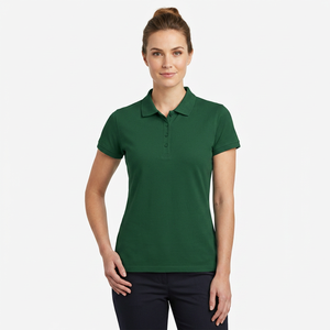Chemise à manches courtes en coton anti-plis pour femme, coupe droite, col montant, éco-responsable, idéale pour le travail et le maintien de la silhouette - Product Image 6