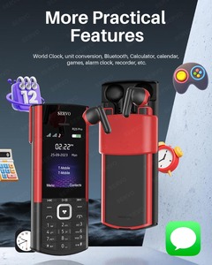 Téléphone portable R25 PRO avec boutons, réseau GSM 2G, Bluetooth, enregistreur d'appels, écran 2,4 pouces, écouteurs TWS intégrés, téléphone à fonctions - Product Image 6