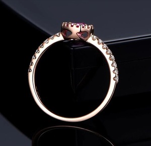 Anello da donna con pietra ovale rosa, grazioso anello per dito indice, accessorio di gioielleria alla moda - Product Image 3