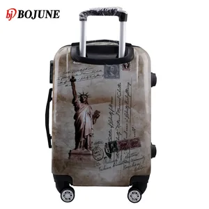 Girls fashion pc printing hardside travel style luggage bag travel suitcase set