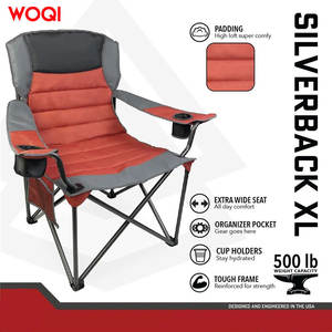 Silla Plegable Extra Grande Woqi, Silla de Playa Portátil para Exteriores con Portavasos Doble, Naranja - Product Image 5