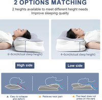 Oreiller en mousse à mémoire de forme en soie glacée de 65 cm, soutien cervical, oreiller orthopédique profilé pour la protection du cou, à récupération lente