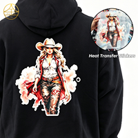 Autocollants de transfert thermique XINGXINDA personnalisés, imperméables, à séchage rapide, pour vêtements de cowgirl western, impressions UV DTF, décoration DIY pour vêtements