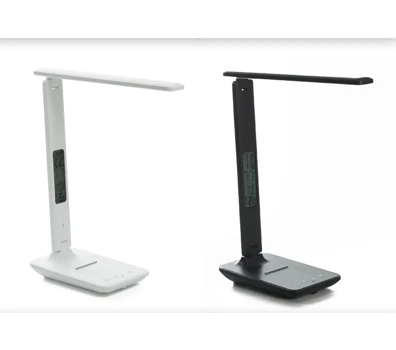 Modern Multifunctional Smart Usb Display Clock Table USB Lamp Portable Adjustable Foldable Office Table Reading Led Table Lamp