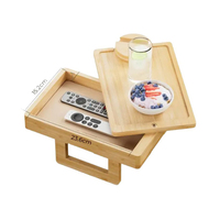 Salon canapé accoudoir plateau avec tiroir télécommande boîte de rangement Table mobile en bois