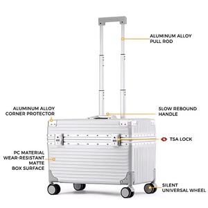 Valise Spinner Pilot à ouverture par le haut, boîte photo à cadre en aluminium, 18-20 pouces, petit bagage cabine pour appareil photo - Product Image 3