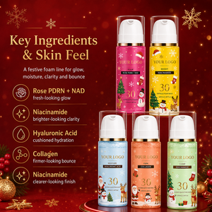 Set de Mascarillas de Espuma de Acción Rápida, Hidratación en 30 Segundos, Alivia la Piel Opaca y Cansada, Rosa PDRN, Set de Regalo de Mascarillas de Espuma Navideñas - Product Image 6