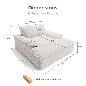 Sofá cama comprimido al vacío completo de espuma viscoelástica de densidad de altura de pana para sala de estar - Product Image 2