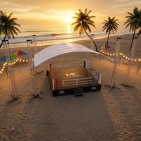 Meilleures Ventes : Cabine DJ portable en treillis carré, pliable, en alliage d'aluminium, avec support d'enceinte double couche, barre supérieure et table d'événement