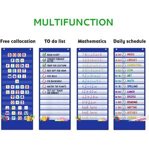 Tabla de horarios de bolsillo de 13x35.5 pulgadas con tarjetas de borrado en seco para la gestión del tiempo en el aula - Product Image 5