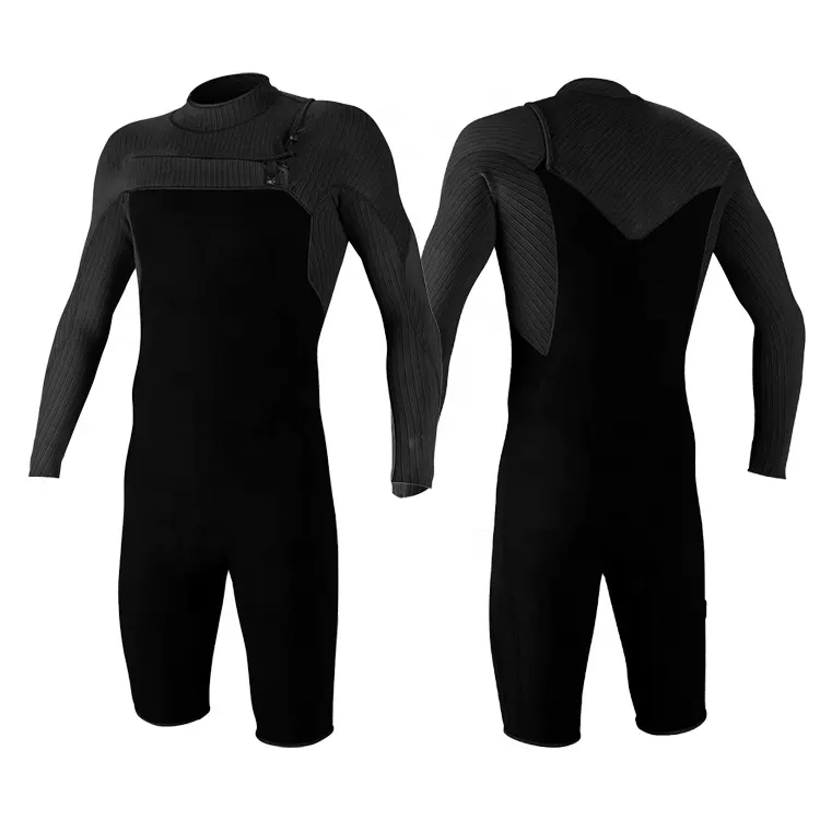 SVSPORTS Smooth Skin Neoprene Chest Zip Wetsuit 3mm Waterproof Men Surfing Spring Suit