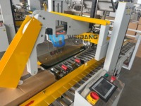 Machine d'emballage de cartons entièrement automatique, scelleuse de boîtes, machine à sceller les cartons avec étiquetage supérieur