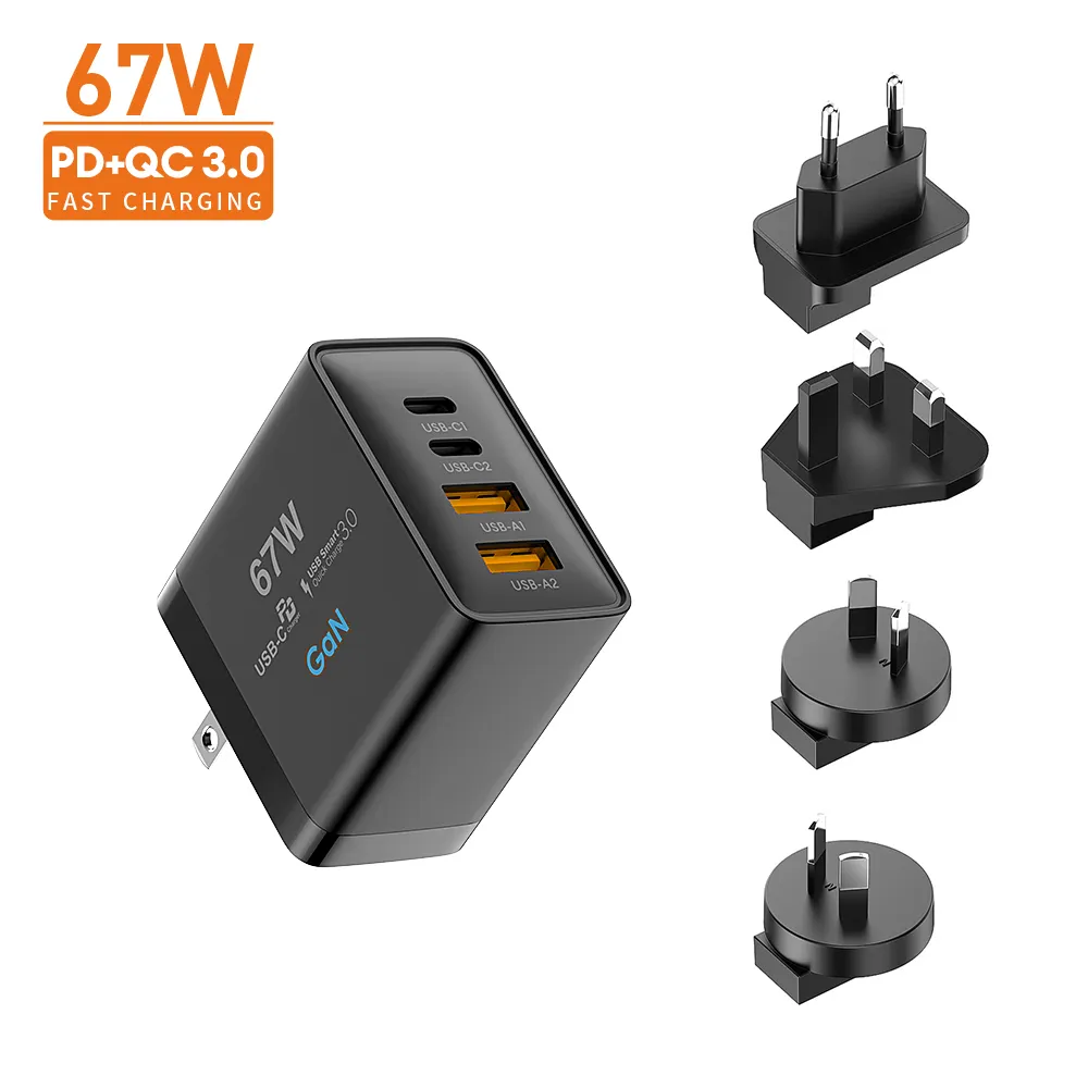top selling products 2023 amazon super fast charger 67w pd qc3.for apple charger outdoor power supply PD USB charger GAN