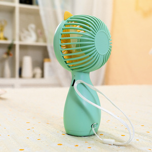 Ventilador portátil con orejas de gato, mini ventilador recargable por USB de 5W con correa para uso en exteriores - Product Image 4