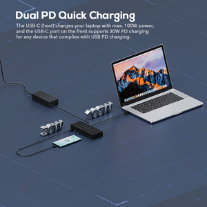 DisplayLink-Estación de acoplamiento universal para ordenador portátil, dispositivo de carga de 100W y 30W, Windows, <span class=keywords><strong>Mac</strong></span> <span class=keywords><strong>OS</strong></span> - Product Image 5