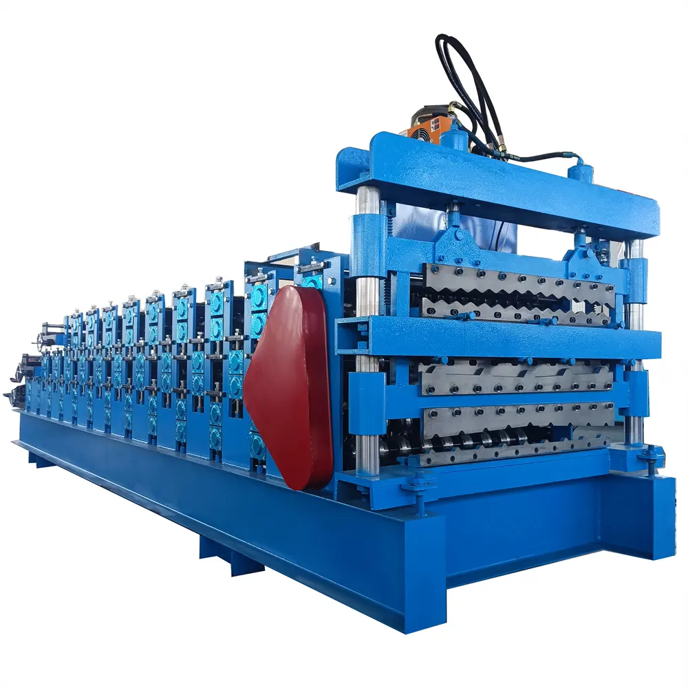 Dreifachschicht-Formmaschine Trapezdachziegelherstellungsmaschine Wellpappe-Rollformungsmaschine