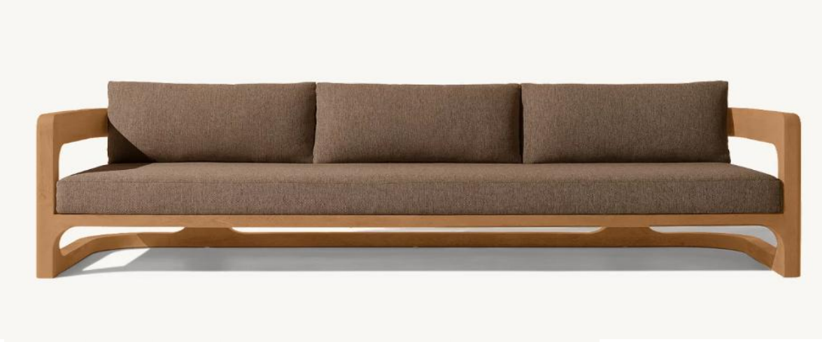 Wooden Outdoor Garden Sofa Sets Customized Outdoor Teak Sofa Curved Modular Sofa Swivel Chair Living Room