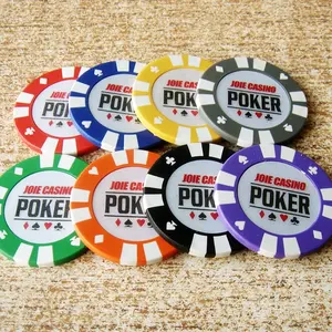 Jetons de poker en argile 40MM 14G de haute qualité personnalisés avec autocollants de valeur