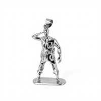 Collier pendentif soldat de dessin animé en acier inoxydable Yunnique, chaîne à maillons, cadeau unisexe, bijoux au design unique, vente en gros