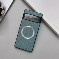 Étui de charge sans fil magnétique d'affaires de luxe pour Google Pixel 9 9Pro 6 7 8 Pro 6XL 5A 6A 8A couverture mince en cuir de lin