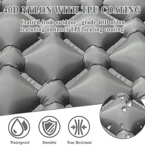 Colchoneta Inflable <span class=keywords><strong>de</strong></span> Nailon 400D con TPU para Exteriores, Colchón <span class=keywords><strong>de</strong></span> Aire Doble para 2 Personas, Colchón <span class=keywords><strong>de</strong></span> <span class=keywords><strong>Camping</strong></span> con Almohada y Bomba - Product Image 4
