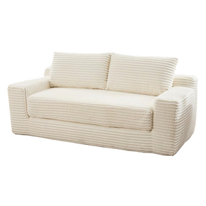 Petit canapé-lit pour appartement, chambre, hôtel, canapé-lit en fausse fourrure de lapin, canapé compressé en peluche - Product Image 6