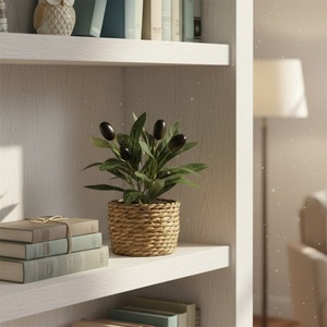 Plantes artificielles d'intérieur, <span class=keywords><strong>fausse</strong></span> olive en pot de <span class=keywords><strong>paille</strong></span>, centre de table pour étagère, décoration de maison et de bureau - Product Image 3