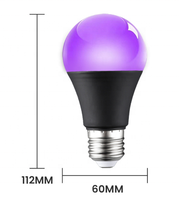 AC 110V 220V A60 Violet Noir Ampoule UV LED Violet Décoration Lampe avec E26 Base pour Corps Peinture Affiche Fluorescent Ampoule
