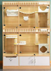 Manufactur <span class=keywords><strong>2025</strong></span> lüks kedi evi Villa çevre dostu ahşap kapalı çerçeve <span class=keywords><strong>Pet</strong></span> mobilya kedi otel kedi evi - Product Image 3