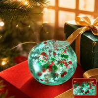 Jouet Squishy Pomme de Noël en TPR Transparent avec Flocons de Neige Scintillants, à Remontée Lente, Jouet Sensoriel Anti-Stress