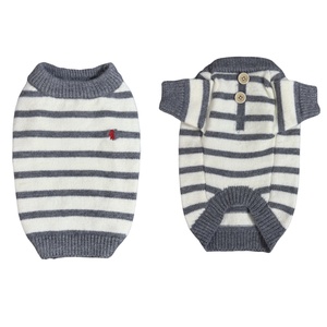 Acessórios para Animais de Estimação ZHONGYA, Suéter de Malha Listrado Confortável para Cães, Estilo Clássico Cinza, Roupa Diária de Inverno para Filhotes - Product Image 1