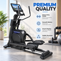 K-FIT GSK3 Cross-trainer Inclinable Commercial avec Écran Tactile Intelligent, Application Bluetooth, Capacité 180 kg, Pas de 21 Pouces, pour Salle de Sport à Domicile