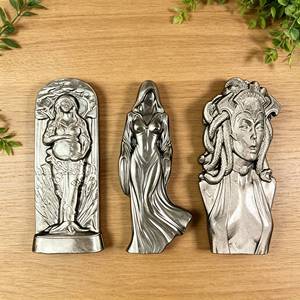 Statue en Obsidienne Argentée en Gros : Déesse Hécate/Bouddha/Méduse/Jésus, Décoration d'Autel Triple Lune en Cristal pour la Méditation Spirituelle - Product Image 6