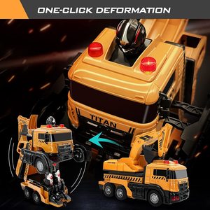 Juguete de Excavadora RC DWI Dowellin, Camión RC, <span class=keywords><strong>Autobots</strong></span> de Transferencia, Excavadora de Control Remoto, Juguete de Coche Robot para Niños - Product Image 3