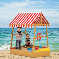 Bac à sable interactif en bois naturel pour enfants avec auvent pour jouer en plein air dans les bâtiments de jardin